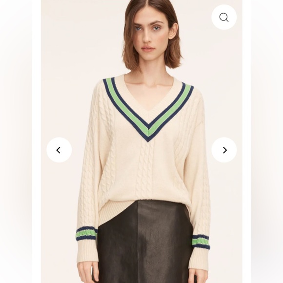 Rebecca Taylor Contrast- Tipped V-Neck Sweater - Picture 2 of 6